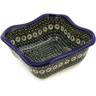 Polish Pottery Bowl 8&quot; Black Daisy