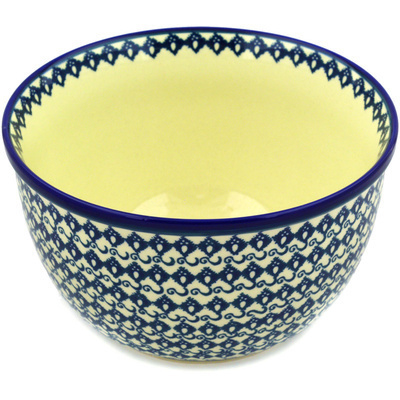 Polish Pottery Bowl 8" Black Diamond Dream