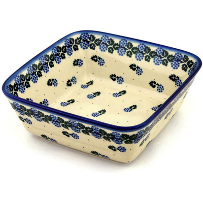 Polish Pottery Bowl 8&quot; Blackberry Delight