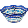 Polish Pottery Bowl 8&quot; Blooming Blues