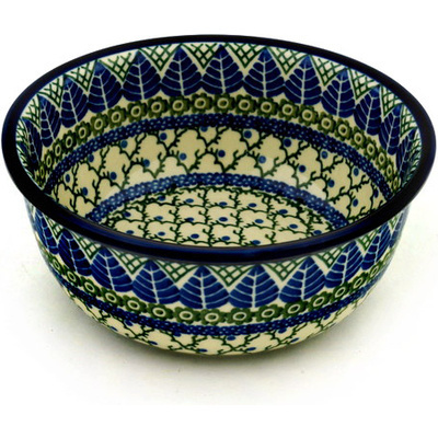 Polish Pottery Bowl 8&quot; Blue Alpine