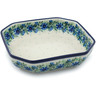 Polish Pottery Bowl 8&quot; Blue Bell Wreath
