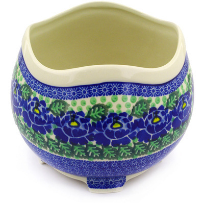 Polish Pottery Bowl 8&quot; Blue Bliss