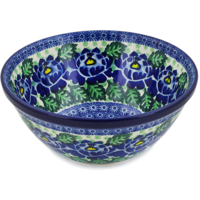 Polish Pottery Bowl 8&quot; Blue Bliss