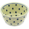 Polish Pottery Bowl 8&quot; Blue Buds