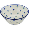 Polish Pottery Bowl 8&quot; Blue Buds