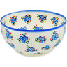 Polish Pottery Bowl 8&quot; Blue Bunches UNIKAT