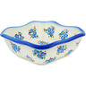 Polish Pottery Bowl 8&quot; Blue Bunches UNIKAT