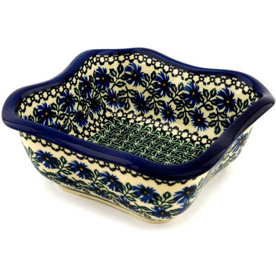 Polish Pottery Bowl 8" Blue Chicory