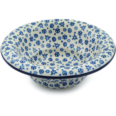 Polish Pottery Bowl 8&quot; Blue Confetti