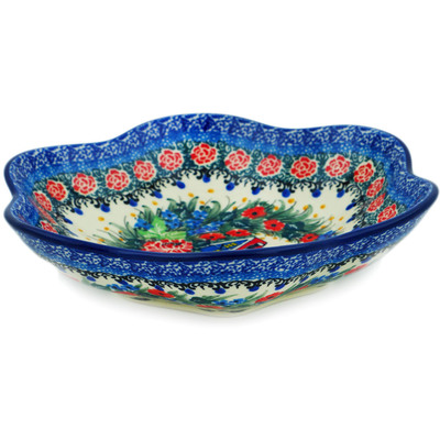 Polish Pottery Bowl 8&quot; Blue Escape UNIKAT