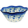 Polish Pottery Bowl 8&quot; Blue Grapevine
