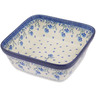 Polish Pottery Bowl 8&quot; Blue Grapevine
