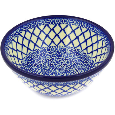 Polish Pottery Bowl 8&quot; Blue Harmony