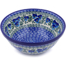 Polish Pottery Bowl 8&quot; Blue Pansy