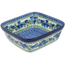 Polish Pottery Bowl 8&quot; Blue Pansy