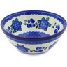 Polish Pottery Bowl 8&quot; Blue Poppies