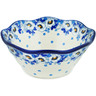 Polish Pottery Bowl 8&quot; Blue Spring