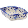 Polish Pottery Bowl 8&quot; Blue-tiful Flowers UNIKAT