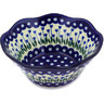 Polish Pottery Bowl 8&quot; Blue Tulip Peacock