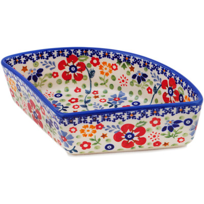 Polish Pottery Bowl 8&quot; Botanical Sprinkles UNIKAT