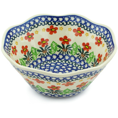 Polish Pottery Bowl 8&quot; Buenos Dias