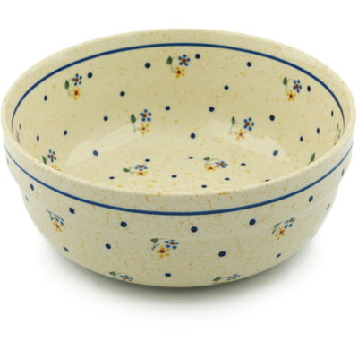 Polish Pottery Bowl 8&quot; Country Meadow