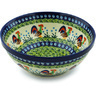 Polish Pottery Bowl 8&quot; Country Rooster UNIKAT