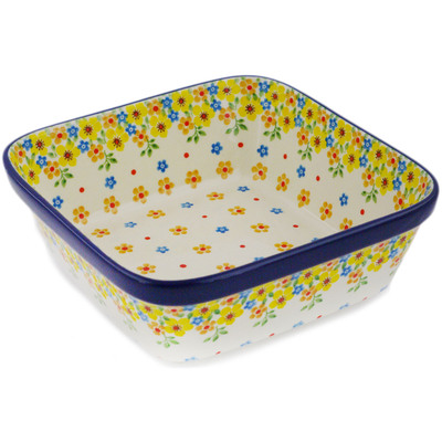 Polish Pottery Bowl 8&quot; Country Spring