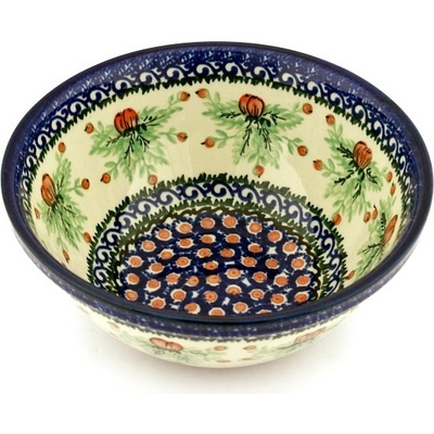 Polish Pottery Bowl 8&quot; Cranberry Delight UNIKAT