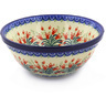 Polish Pottery Bowl 8&quot; Crimson Bells