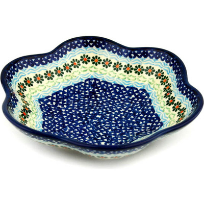 Polish Pottery Bowl 8&quot; Daisies By The Sea