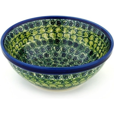 Polish Pottery Bowl 8&quot; Emerald Forest