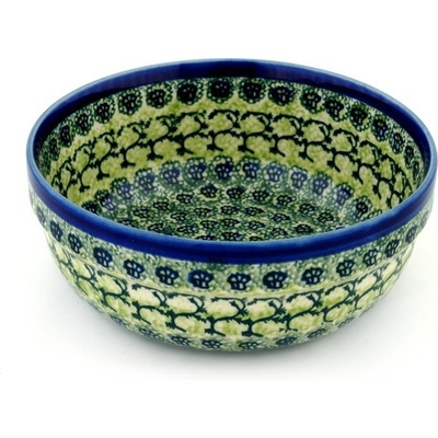Polish Pottery Bowl 8" Emerald Forest