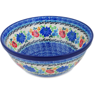 Polish Pottery Bowl 8&quot; Floweret