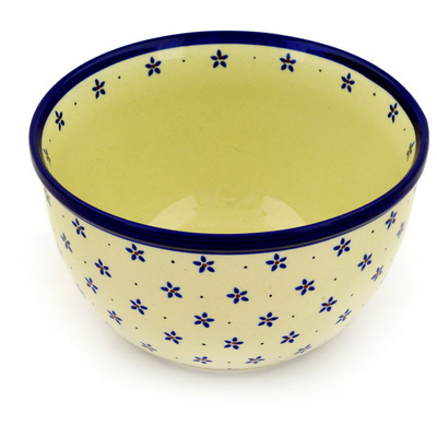 Polish Pottery Bowl 8&quot; Forget Me Knot