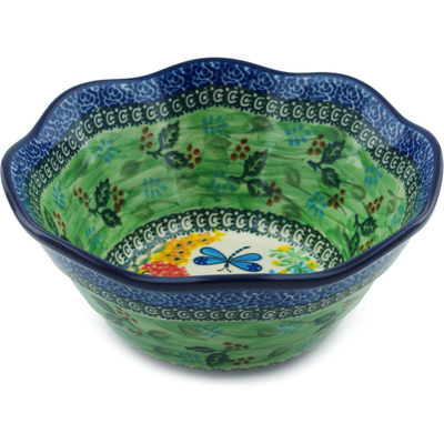 Polish Pottery Bowl 8&quot; Garden Delight UNIKAT
