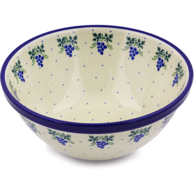 Polish Pottery Bowl 8" Grape Vines