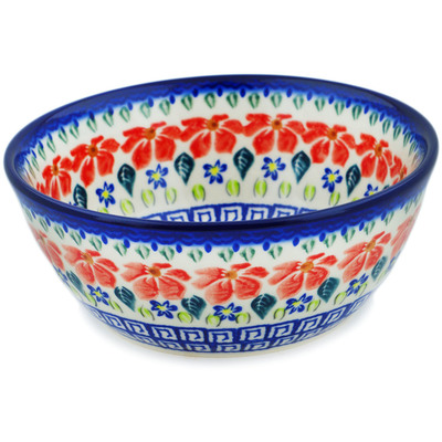 Polish Pottery Bowl 8&quot; Grecian Fields