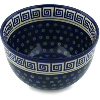 Polish Pottery Bowl 8&quot; Greek Key