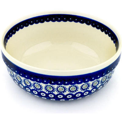 Polish Pottery Bowl 8&quot; Happiness