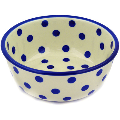 Polish Pottery Bowl 8&quot; Happy Dots