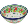 Polish Pottery Bowl 8&quot; Hydrangea Wreath