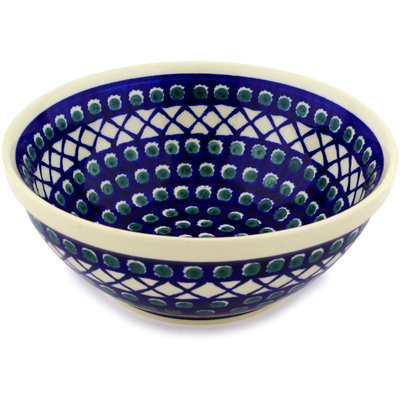 Polish Pottery Bowl 8&quot; Illusion