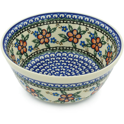 Polish Pottery Bowl 8&quot; Lancaster Rose
