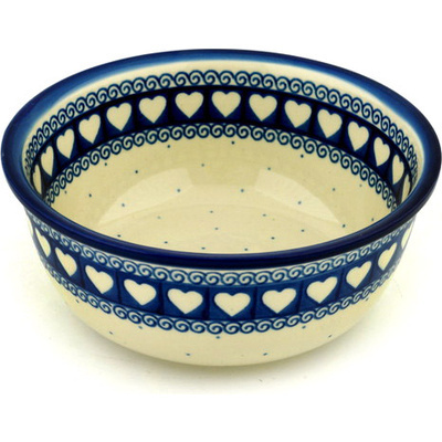 Polish Pottery Bowl 8" Light Hearted