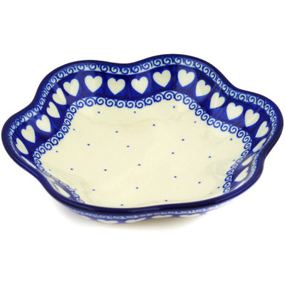Polish Pottery Bowl 8&quot; Light Hearted
