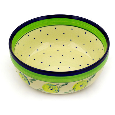Polish Pottery Bowl 8&quot; Limon Swirl