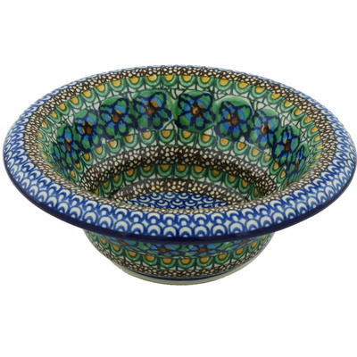 Polish Pottery Bowl 8&quot; Mardi Gras UNIKAT
