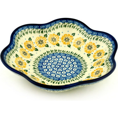 Polish Pottery Bowl 8&quot; Marigold Morning